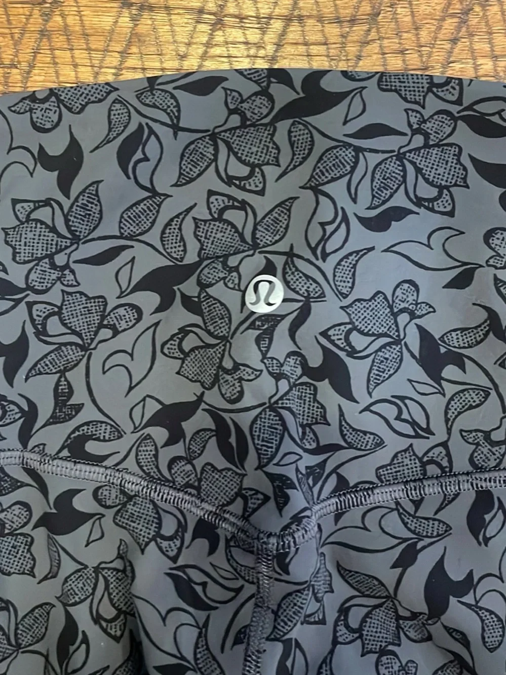 lululemon athletica Black Floral Print Leggings